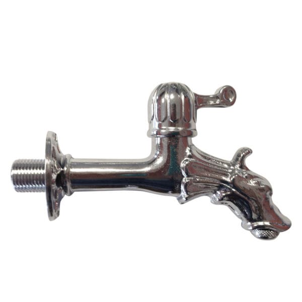 Rubinetto in Ottone Cromato per fontana da Giardino