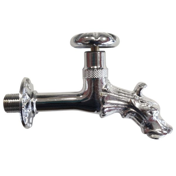 Rubinetto in Ottone Cromato per fontana da Giardino