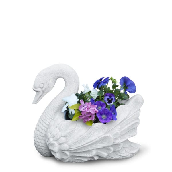 Statua Porta Vaso Cigno