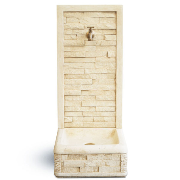 Fontana da muro in pietra ricostruita Endine