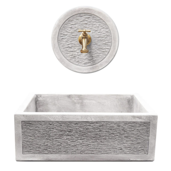 Lavello in cemento con rosone