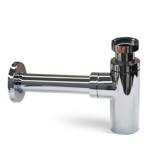 Sifone di scarico in ottone cromato